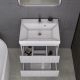 Тумба подвесная GardaHome Scanno 60 SC-T60-W белая с ящиками и фрезеровкой с раковиной Дакота Тумба подвесная GardaHome Scanno 60 SC-T60-W белая с ящиками и фрезеровкой с раковиной Дакота