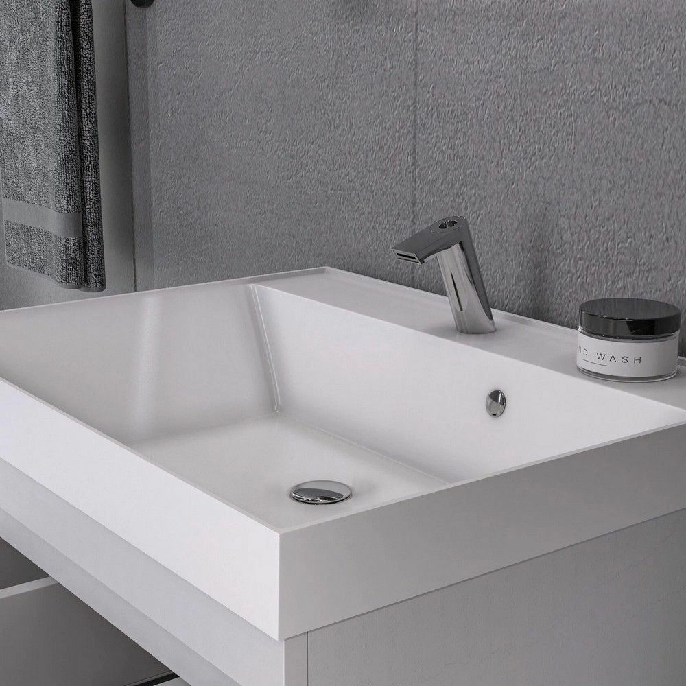 Тумба подвесная GardaHome Scanno 60 SC-T60-W белая с ящиками и фрезеровкой с раковиной Дакота Тумба подвесная GardaHome Scanno 60 SC-T60-W белая с ящиками и фрезеровкой с раковиной Дакота