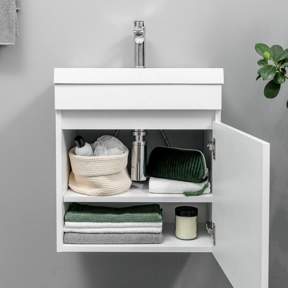 Тумба подвесная GardaHome Fresco 50 Fr-T50FrW белая с раковиной Тумба подвесная GardaHome Fresco 50 Fr-T50FrW белая с раковиной