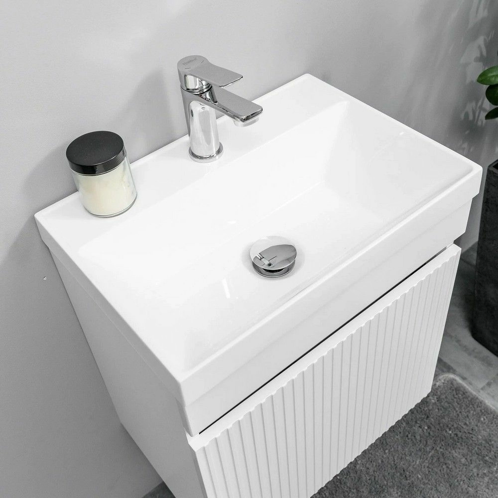 Тумба подвесная GardaHome Fresco 50 Fr-T50FrW белая с раковиной Тумба подвесная GardaHome Fresco 50 Fr-T50FrW белая с раковиной