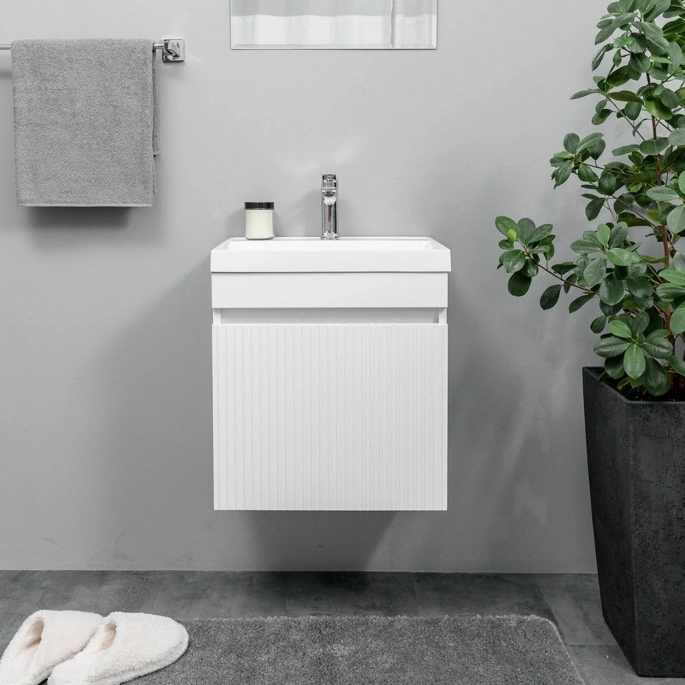 Тумба подвесная GardaHome Fresco 50 Fr-T50FrW белая с раковиной Тумба подвесная GardaHome Fresco 50 Fr-T50FrW белая с раковиной