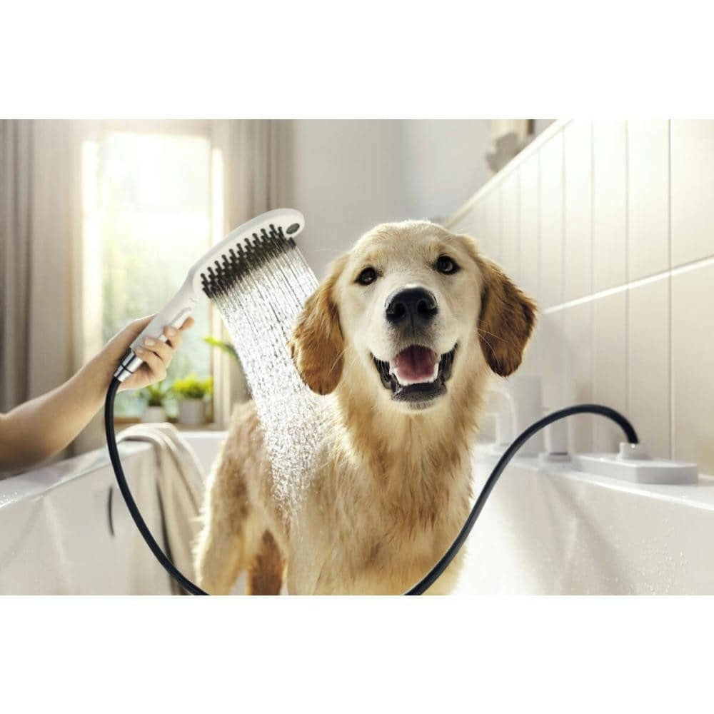 Ручной душ для собак Hansgrohe 150 3jet 26640700 с массажной струей, матовый белый Ручной душ для собак Hansgrohe 150 3jet 26640700 с массажной струей, матовый белый
