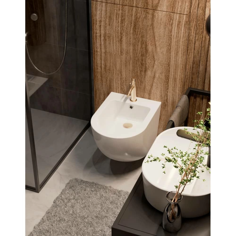 Смеситель для биде AQUAme Siena AQM6216BG, шлифованное золото Смеситель для биде AQUAme Siena AQM6216BG, шлифованное золото
