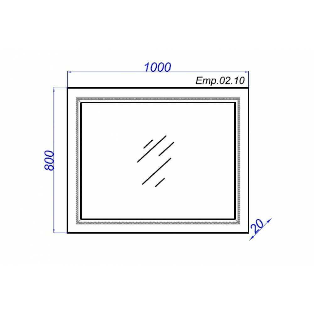 Зеркало Империя Л10 Emp.02.10/W белый 100см 1000x800x40
