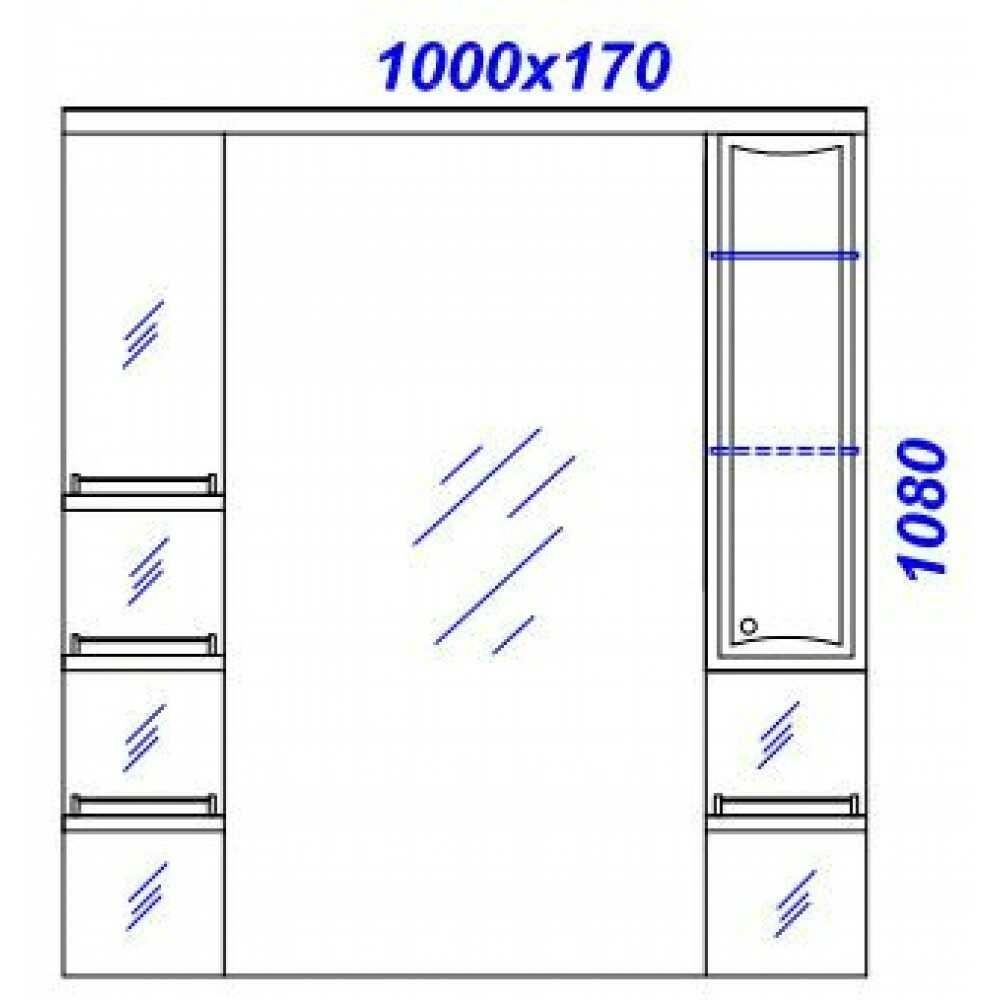 Зеркало-шкаф Барселона 105 Ba.02.10 100см Зеркало-шкаф Барселона 105 Ba.02.10 100см
