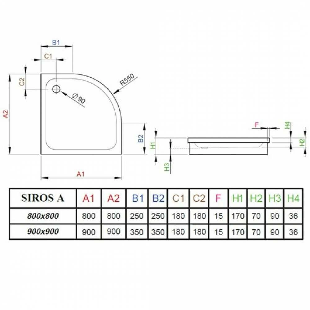 Поддон акриловый SIROS A 80x80x17 SBA8817-1 пенопл. для облиц. Поддон акриловый SIROS A 80x80x17 SBA8817-1 пенопл. для облиц.