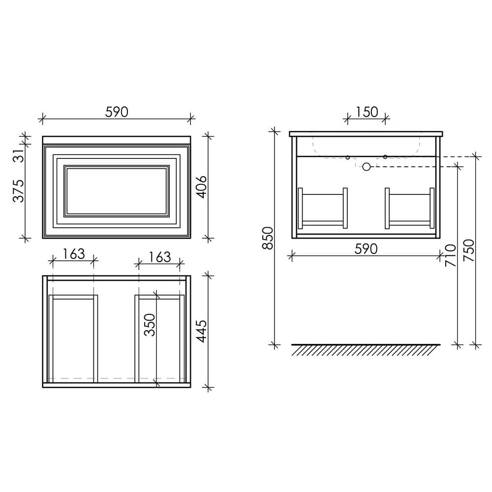 Тумба подвесная 59 см Sancos Very Bianco VR60W белый + раковина накладная Grace CN7011 Тумба подвесная 59 см Sancos Very Bianco VR60W белый + раковина накладная Grace CN7011