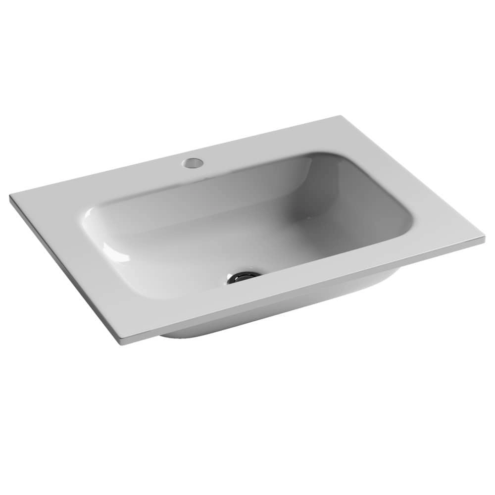 Тумба подвесная 59 см Sancos Very Bianco VR60W белый + раковина накладная Grace CN7011 Тумба подвесная 59 см Sancos Very Bianco VR60W белый + раковина накладная Grace CN7011